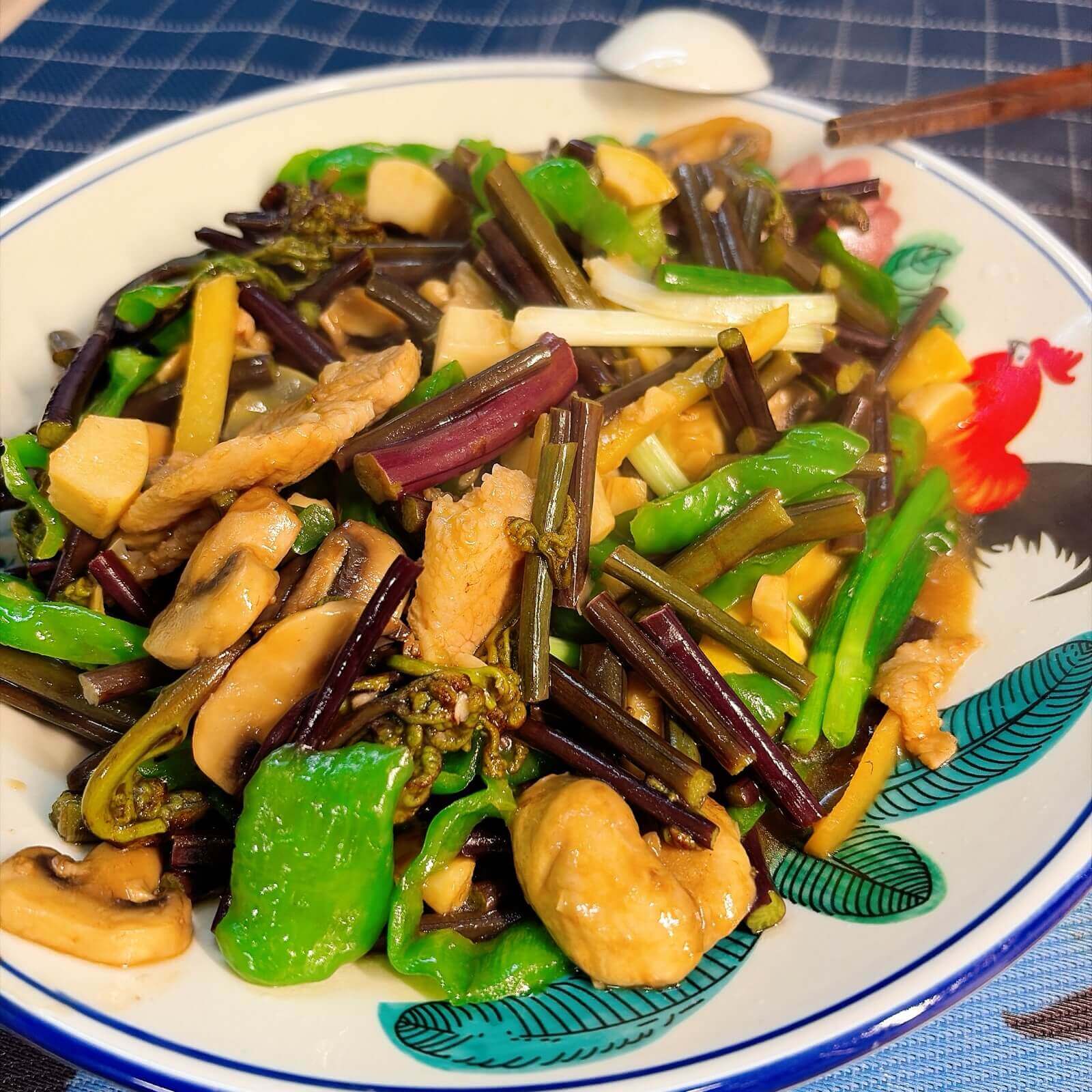 fried-fiddlehead-meat